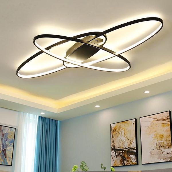 

ceiling lights white/black led lamp modern for livingroom bedroom study room home deco remote dimming fixtures