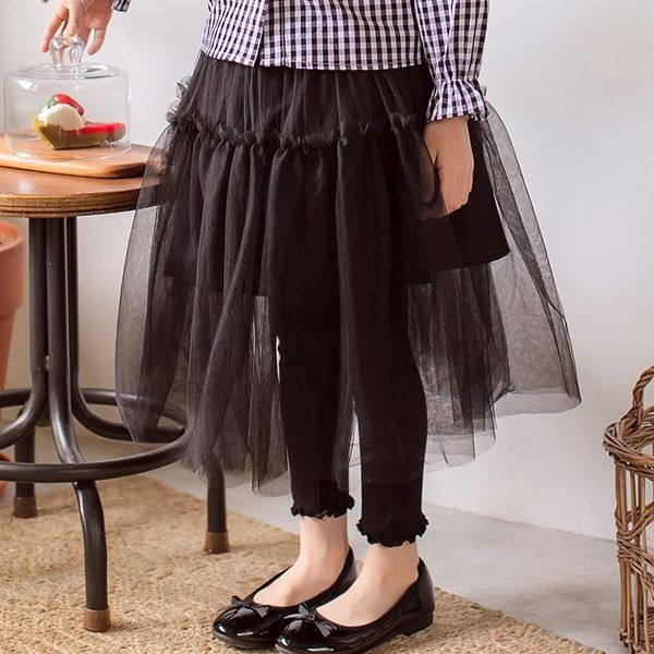 

back to school clothing autumn 2021 baby girl skirts kids skirtwith leggings teenager skirt for black white pink, Blue