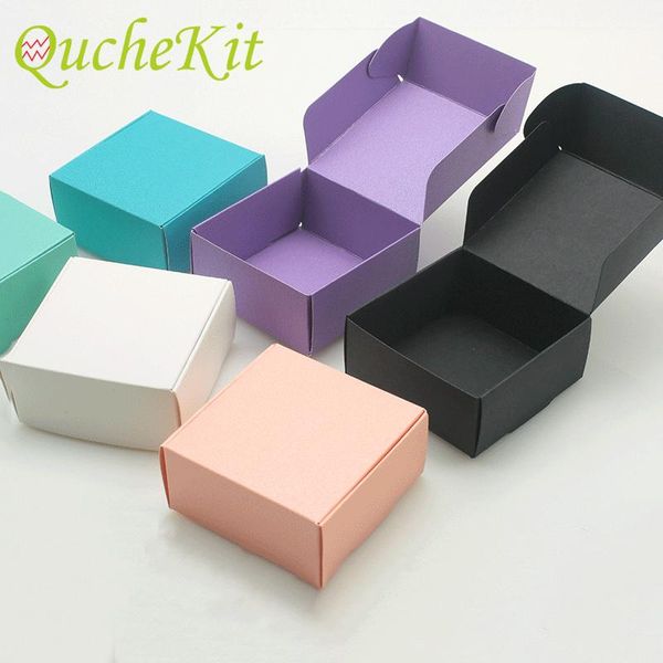 

gift wrap 50pcs kraft paper cardboard packing box colorful jewelry candy packaging boxes handmade soap