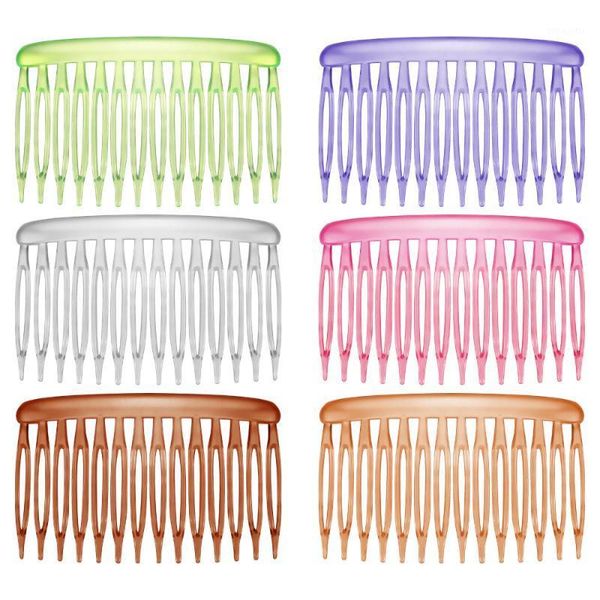 

lurrose 12pcs hair combs single row clip wave design side accessories for ladies (mixed colo brushes1, Silver