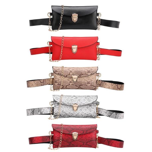 

waist bags chain shoulder fanny packs women pu leather crossbody chest
