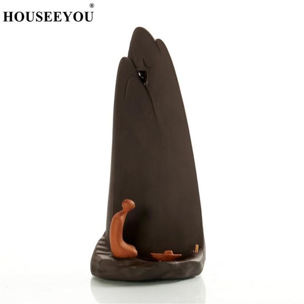 

fragrance lamps houseeyou meditate little monk waterfall incense burner stick holder stand base backflow censer home office temple decoratio