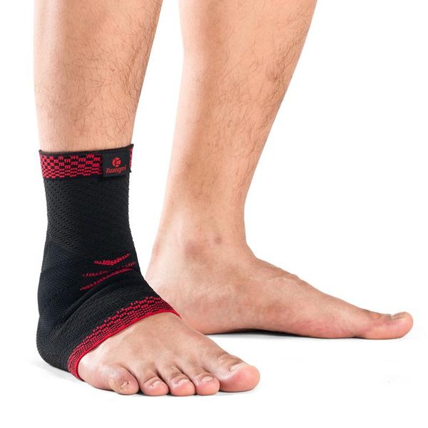 

ankle support kuangmi 1 pc sport sleeve sweat-absorbent breathable knit fabric prevent sprain brace christmas, Blue;black