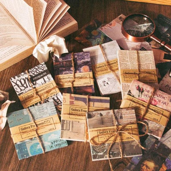 

gift wrap 50pcs/pack lightweight aesth diy note paper art fragment for deco junk journal retro material