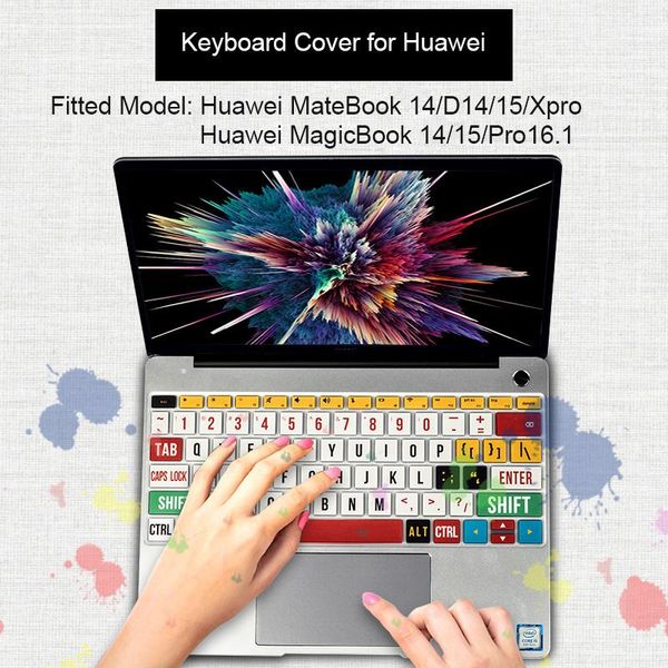 

huawei lapsilicon keyboard cover ua colorful patterns skin for matebook 14 d14 15 xpro magicbook pro 16.1 covers