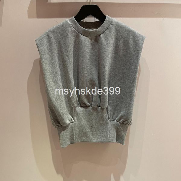 

women's sweaters 6552 niche 3.1p21 autumn and winter round neck solid color fashion sleeveless vest short versatile t-shirt, White;black