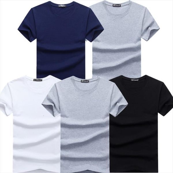 

5pcs fashion brand mens o neck slim shortsleeve trend casual korean shirts 4xl 5x, White;black
