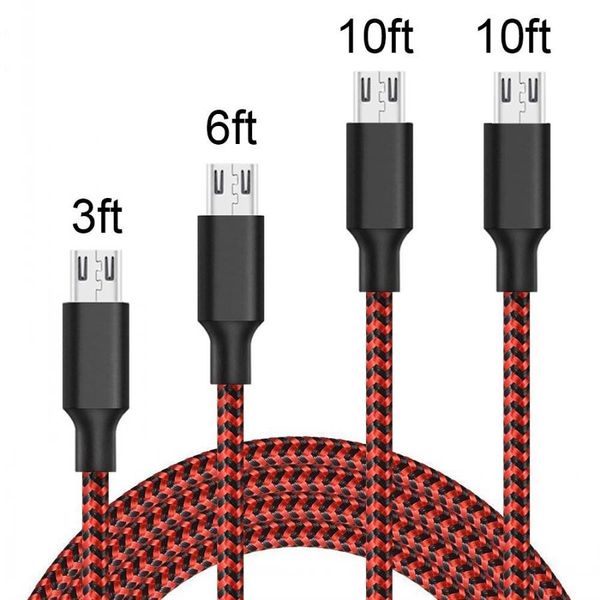 

high speed aluminum alloy braided data charging cable for android mcrio v8/type-c mobile phone 1m 2m 3m 3ft 6ft 10ft cord
