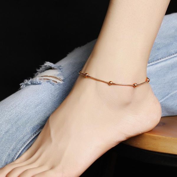 

anklets yun ruo fashion rose gold silver color anklet snake chain for woman girl birthday gift 316l stainless steel jewelry quality, Red;blue