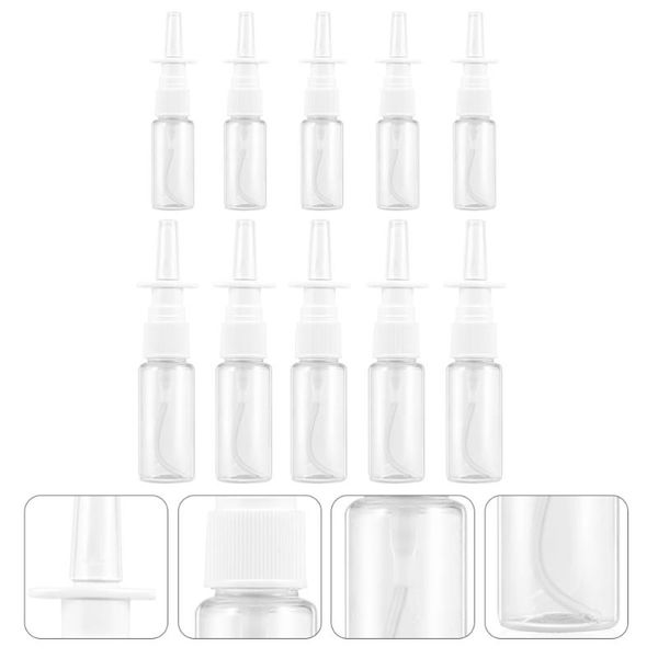 

storage bottles & jars 10pcs transparent nasal spray empty sprayer refillable containers