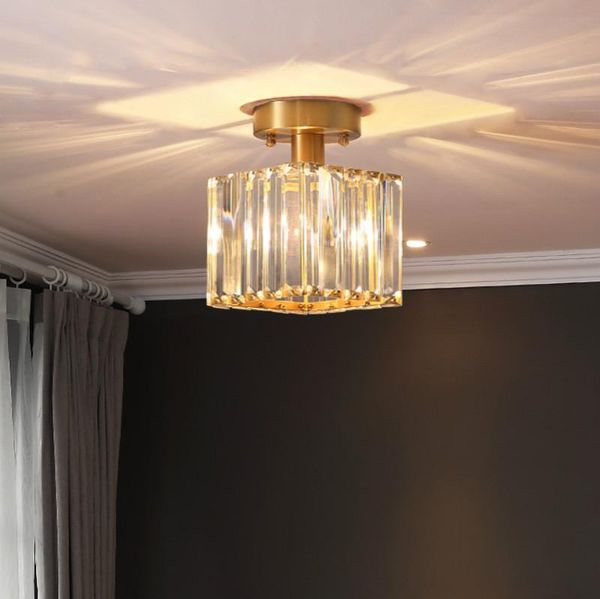 

ceiling lights balcony postmodern led lamp hallway surface luminaria crystal light porch all copper kitchen bar coffee