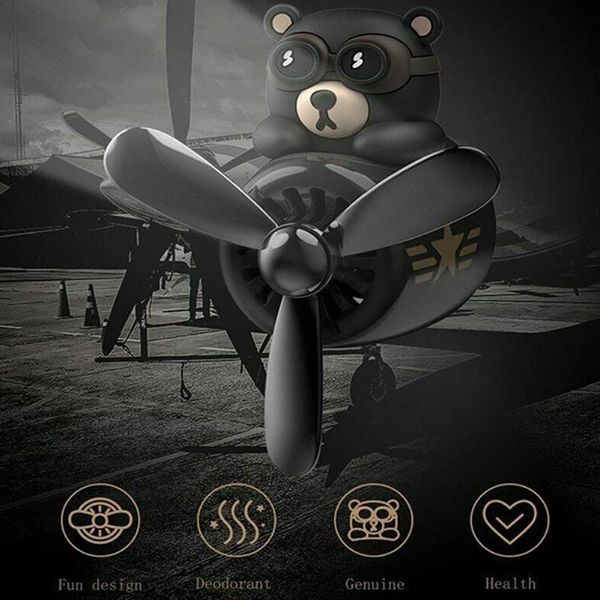 

car air freshener rotating propeller outlet fragrance flavor bear accessories