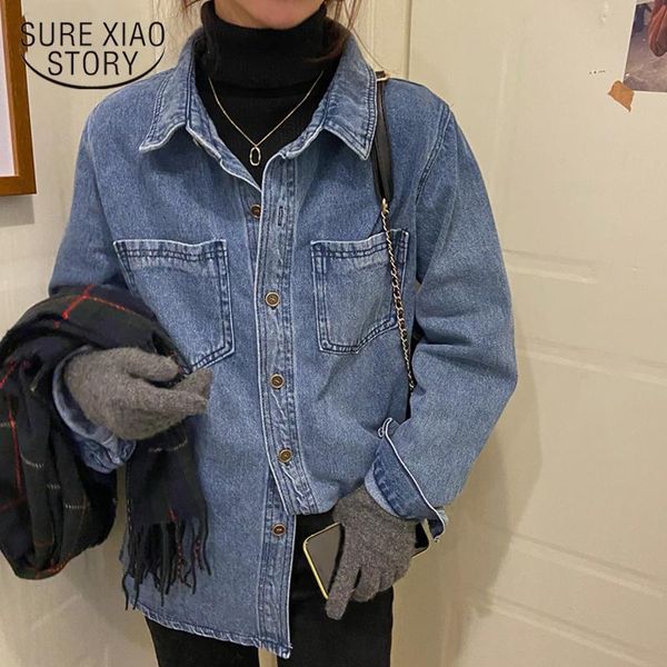 

women's jackets jean jacket women clothes 2021 plus size jeans denim coat korean loose spring autumn blue casual 16294, Black;brown