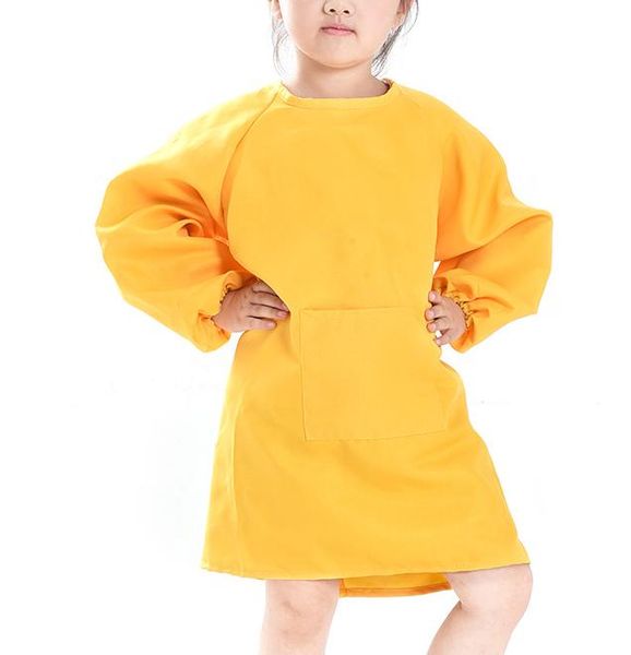 8 Renkler Çocuk Önlükleri Önlüğü Elbise Giysileri Bebek Su Geçirmez Uzun Kollu Smock Çocuklar Yeme Yemek Boyama Burp Bezler