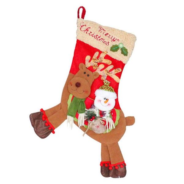 

christmas decorations stockings riding deer ornaments year gifts snowman socks gift bags