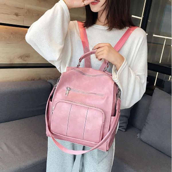 

backpack women's fashion pu leather large capacity vintage briefcase