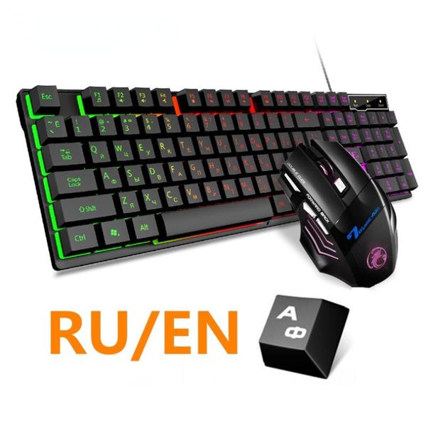 

keyboard mouse combos rgb wired gaming backlit with silent set gamer mice kit for pc laptop