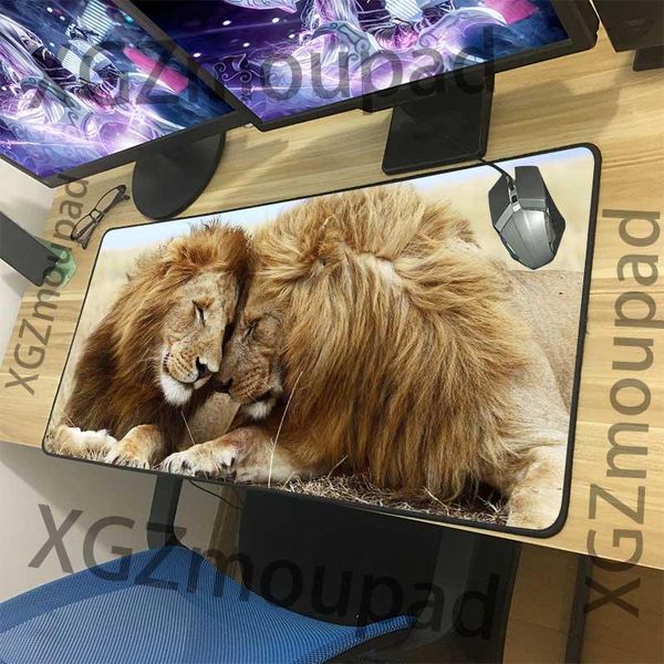 

mouse pads & wrist rests xgz game pad black lock edge active animal lion hd computer desk rubber anti slip player large