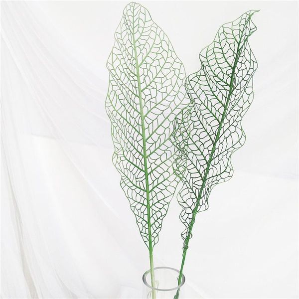 

2pcs green plant plastic artificial flower large banana leaf tropical palm foliage leaves wedding home furnishings decorations decorative fl