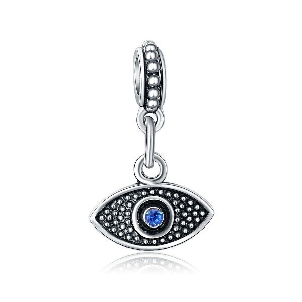 Fit Pandora Charm Bracciale Turchia Blue Evil Eyes Smalto Argento europeo Perline Charms Perline Catena serpente fai da te Per le donne Gioielli collana braccialetto