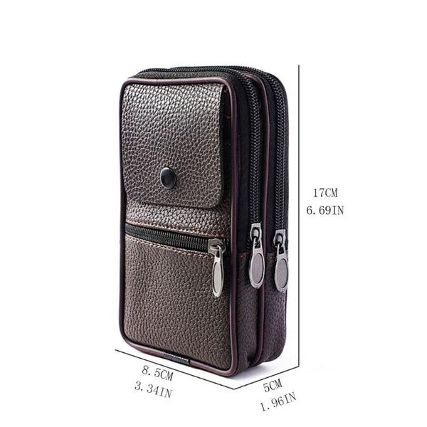 

outdoor fashion vertical pu leather men waist pack portable zip coin purse phone bag h8wd bags