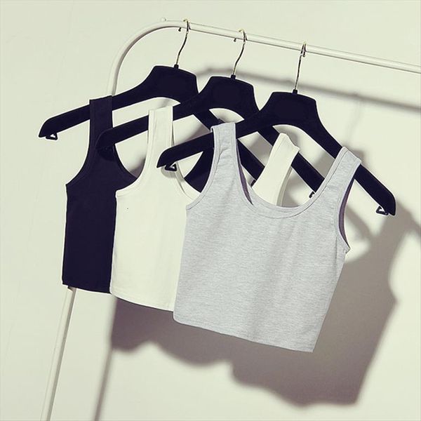 

scoop neck crop women cami belly vest sleeveless midriff shirt blouse tank short, White