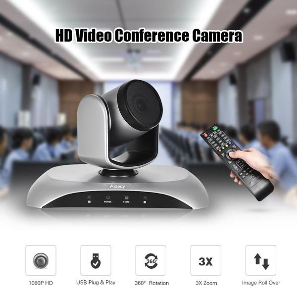 

conference camera usb plug & play 3x zoom 360 degree rotation with remote control for video meetings training teaching ip cameras