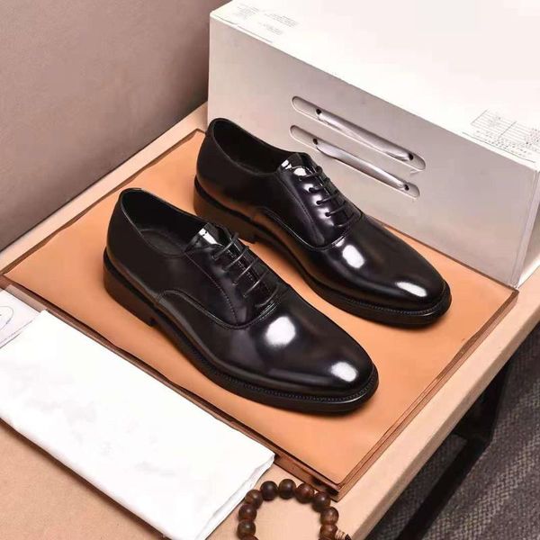 

dress shoes 21aw designers man leather formal oxfords business men offical shoe original packing box dusty bag, Black