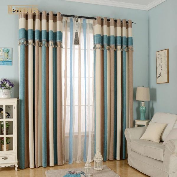 

curtain & drapes double-sided chenille vertical stripe blackout for living room and bedroom curtains high shading(70%-90%)