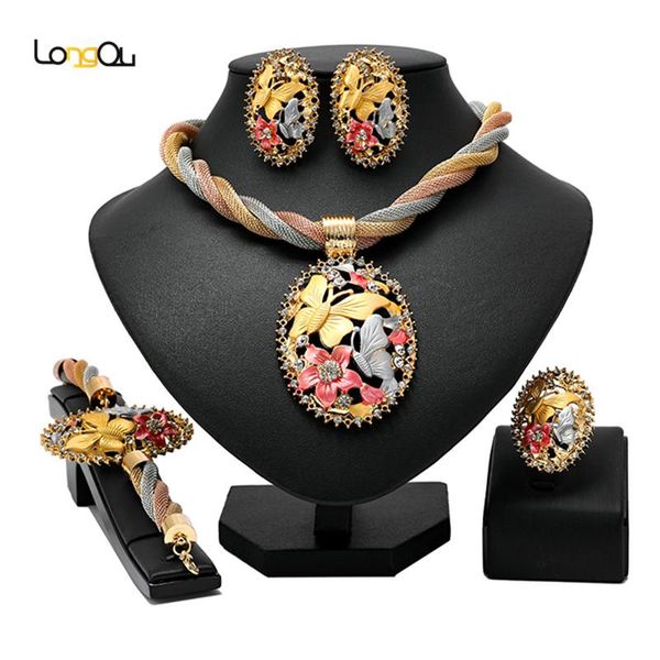 

earrings & necklace right 2021 design women wedding jewelry set fashion african bridal wholesale noble gold designer, Silver