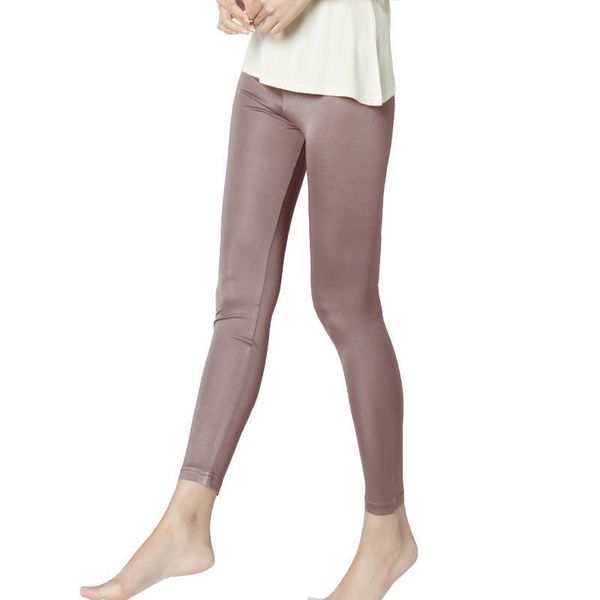 

basic 100% real silk women leggings long bottoming pants plus size si0014, Black
