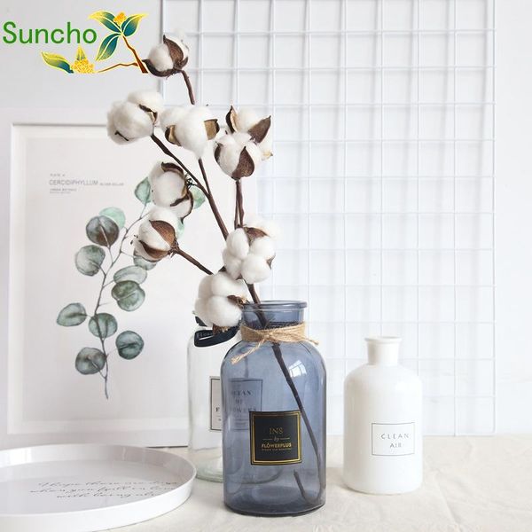 

decorative flowers & wreaths naturally dried cotton artificial plants floral branch for wedding party decoration fake home decor