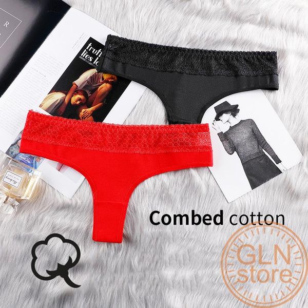 

women's panties women thongs girl's cotton lady underwear low-waist seamless lace femal briefse skin friendly without irritation13, Black;pink