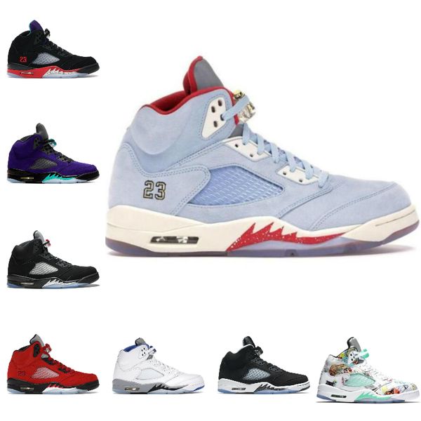 

basketball shoes men jumpman 5 oreo raging red stealth 2.0 alternate grape what the anthracite metallic 5s white cement mens sports sneakers