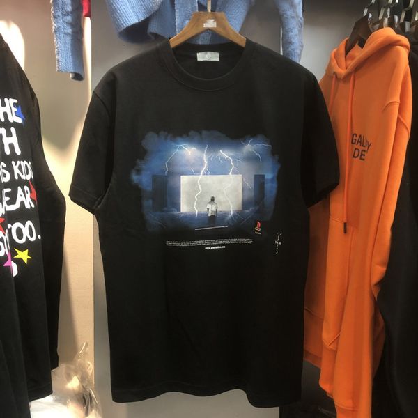 

men's t-shirts travis scott cactus jack t-shirt male flash woman digital fingerprint vintage t-shirts oversized, White;black