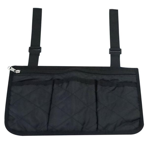 

storage bags wheelchair armrest accessories side to hang on with bright line waterproof black walker pouches