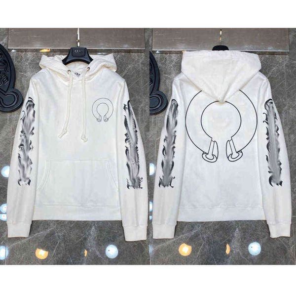 

quality hoodie classic brand fashion ch zipper autumn winter luxury sweatshirts designer men sweater horseshoe phantom cross print hooded wo, Black