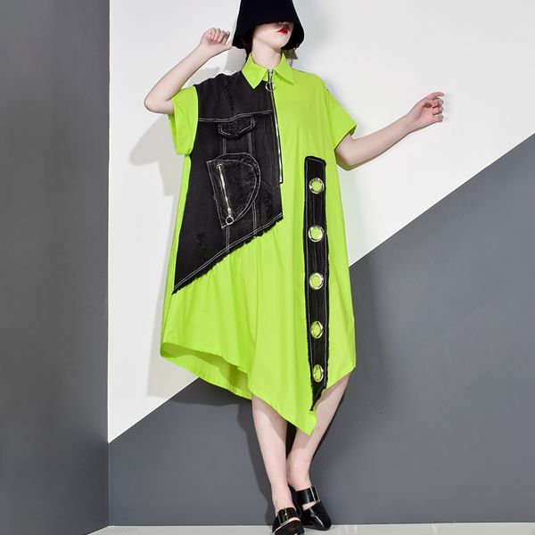 

the streets will see fashions erratic dress cuts short sleeves, Black;gray