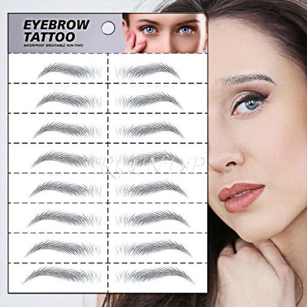 

temporary tattoos standard shape 3d eyebrow tattoo sticker false eyebrows long lasting super waterproof makeup eye brow stickers cosmetics
