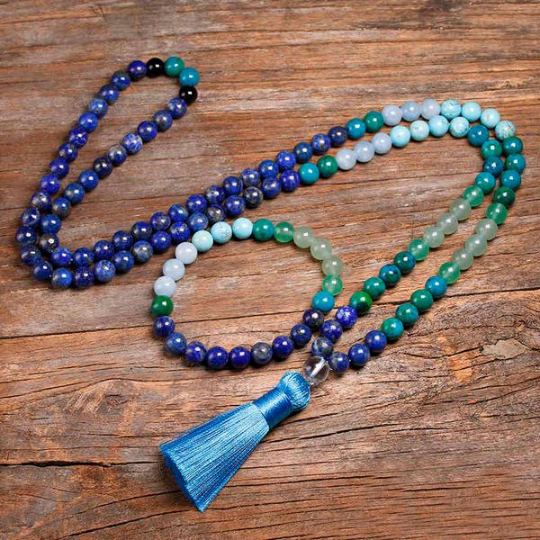 

jewelry sets natural lapis lazuli stone tigers eye, 108 beads necklace phoenix with chalcedony bracelet women men handmade, Black