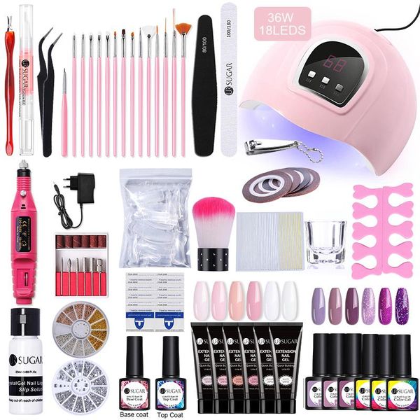 

nail art kits ur sugar acrylic extension gel kit finger glitter uv building jelly polish enhancement manicure set