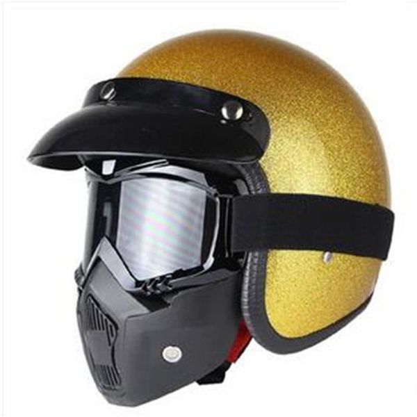 

motorcycle helmets open face helmet s m l xl xxl shine gold