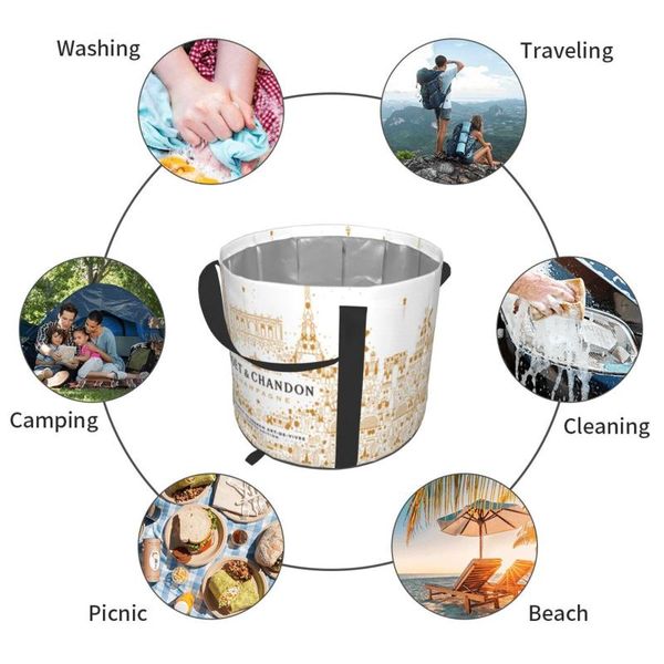 

buckets 15l moet & chandon portable bucket water storage bag waterproof fishing folding bucket_myzdt12