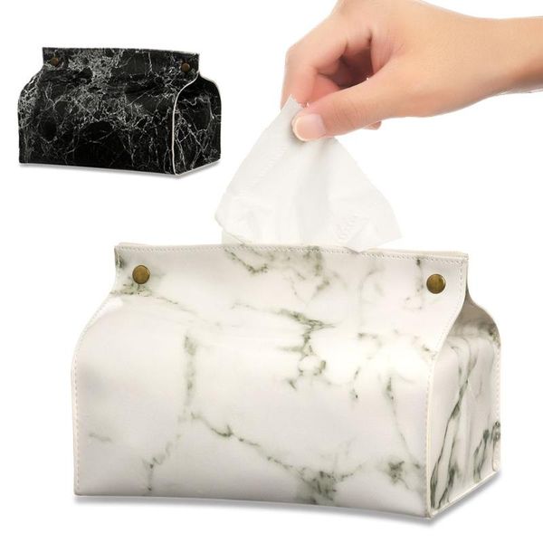 

tissue boxes & napkins fashion pu leather dispenser home car case paper towel box container napkin bag