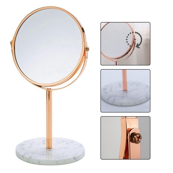 

compact mirrors rose gold mirror makeup vanity marble base deskround home decor cosmetic office
