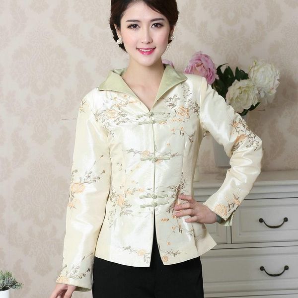 

women's jackets beige tang suit chinese jacket coat traditional oriental clothing for women vintage party fashion wushu hanfu embroider, Black;brown