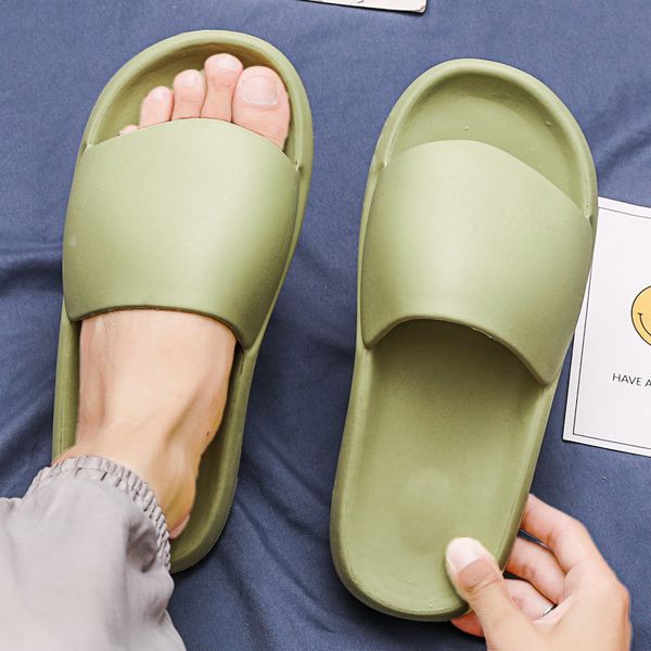 

summer green men casual slippers comfortable soft men platform slides big size 39-48 indoor slippers for men zapatillas de casa, Black