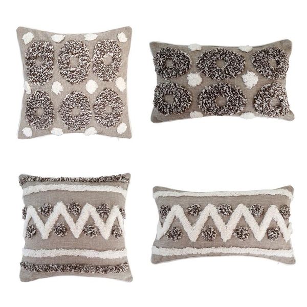 

pillow case woven tufted boho throw cover morocco decorative cushion farmhouse pillowcase for couch sofa bedroom living room