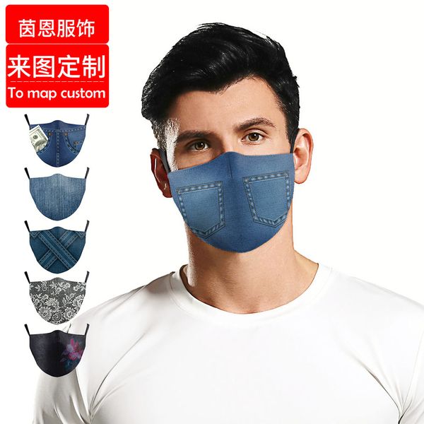 

high-quality masks mask printed text pattern dust mask for men and women