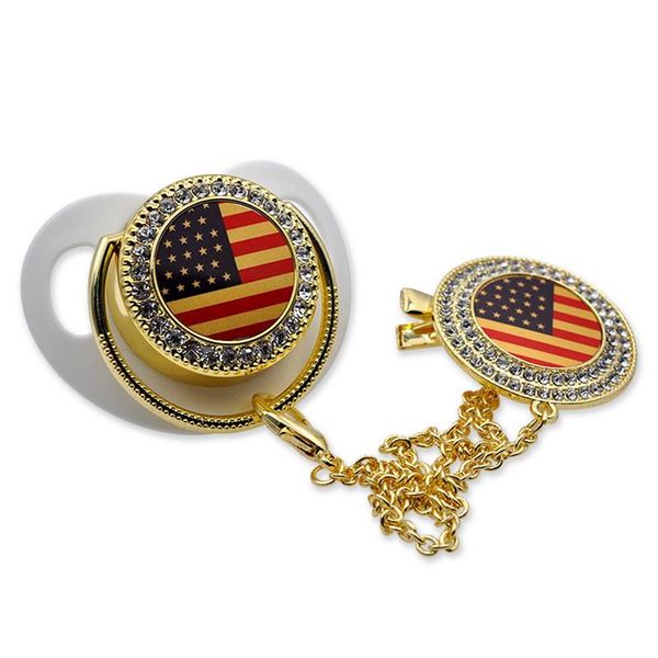 

pacifiers# baby pacifier national flag born dummy soother toddler infant silicone pacifiers black golden bling nipple boy girls gif